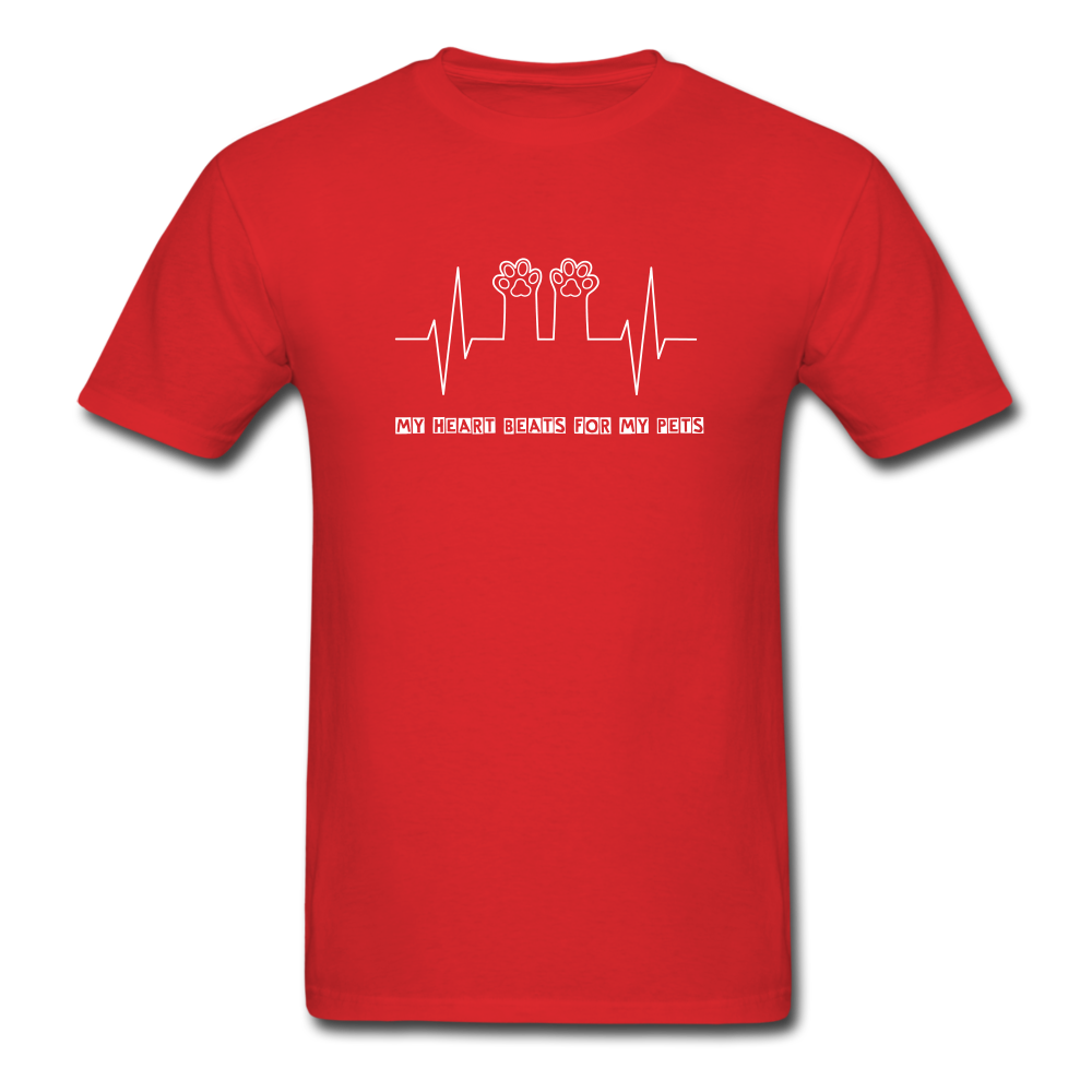 My heart beats for my pets Men's T-Shirt - red