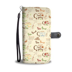 Wallet Case with Tea Time Pattern