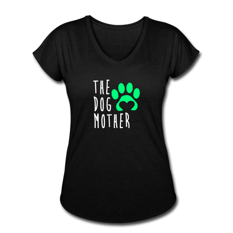 Image of The Dog Mother - Women's Tri-Blend V-Neck T-Shirt - black