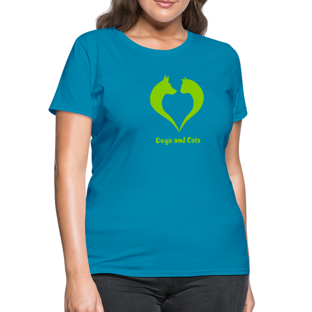 Love Dogs and Cats Women's T-Shirt - turquoise