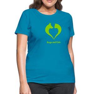 Love Dogs and Cats Women's T-Shirt - turquoise