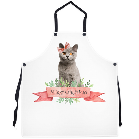 Apron with Gray Cat Design