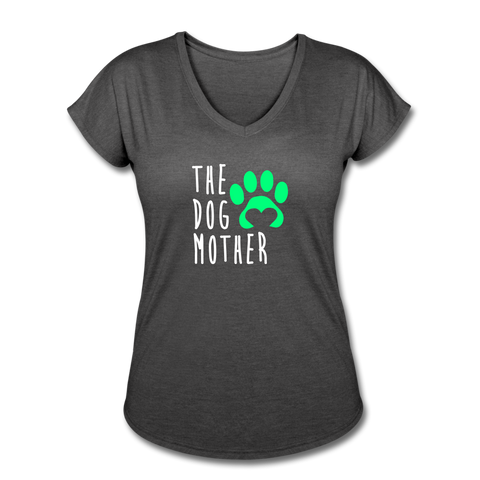 Image of The Dog Mother - Women's Tri-Blend V-Neck T-Shirt - deep heather