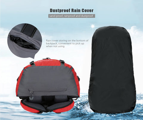 Image of Outdoor Backpack with Rain Cover - 60L - Light Weight - Water Resistant - Comfortable