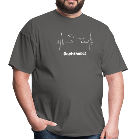 Image of I love dachshunds Men's T-Shirt - charcoal