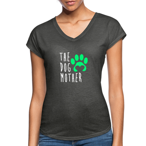 Image of The Dog Mother - Women's Tri-Blend V-Neck T-Shirt - deep heather