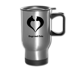 I love Dogs and Cats Travel Mug - silver