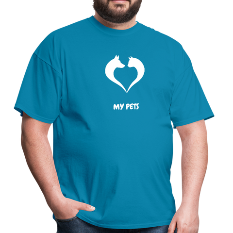 Image of Love my pets - Men's T-Shirt - turquoise