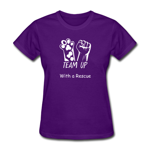 Team Up with a Rescue Women's T-Shirt - purple