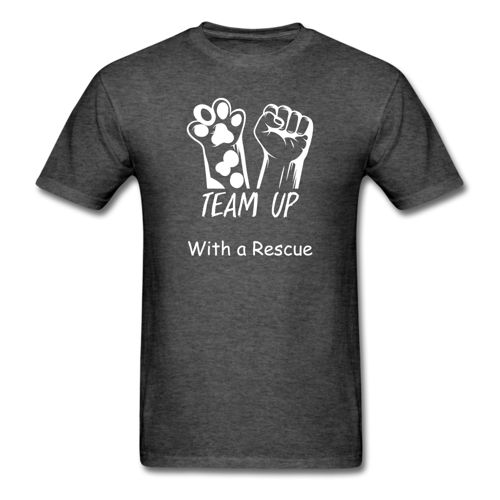 Team Up with a Rescue Men's T-Shirt - heather black