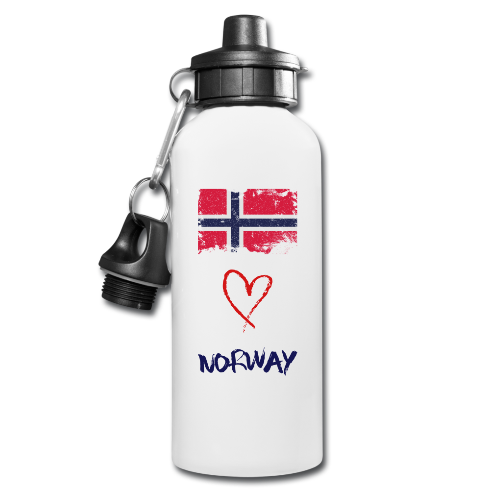 Love Norway Water Bottle - white