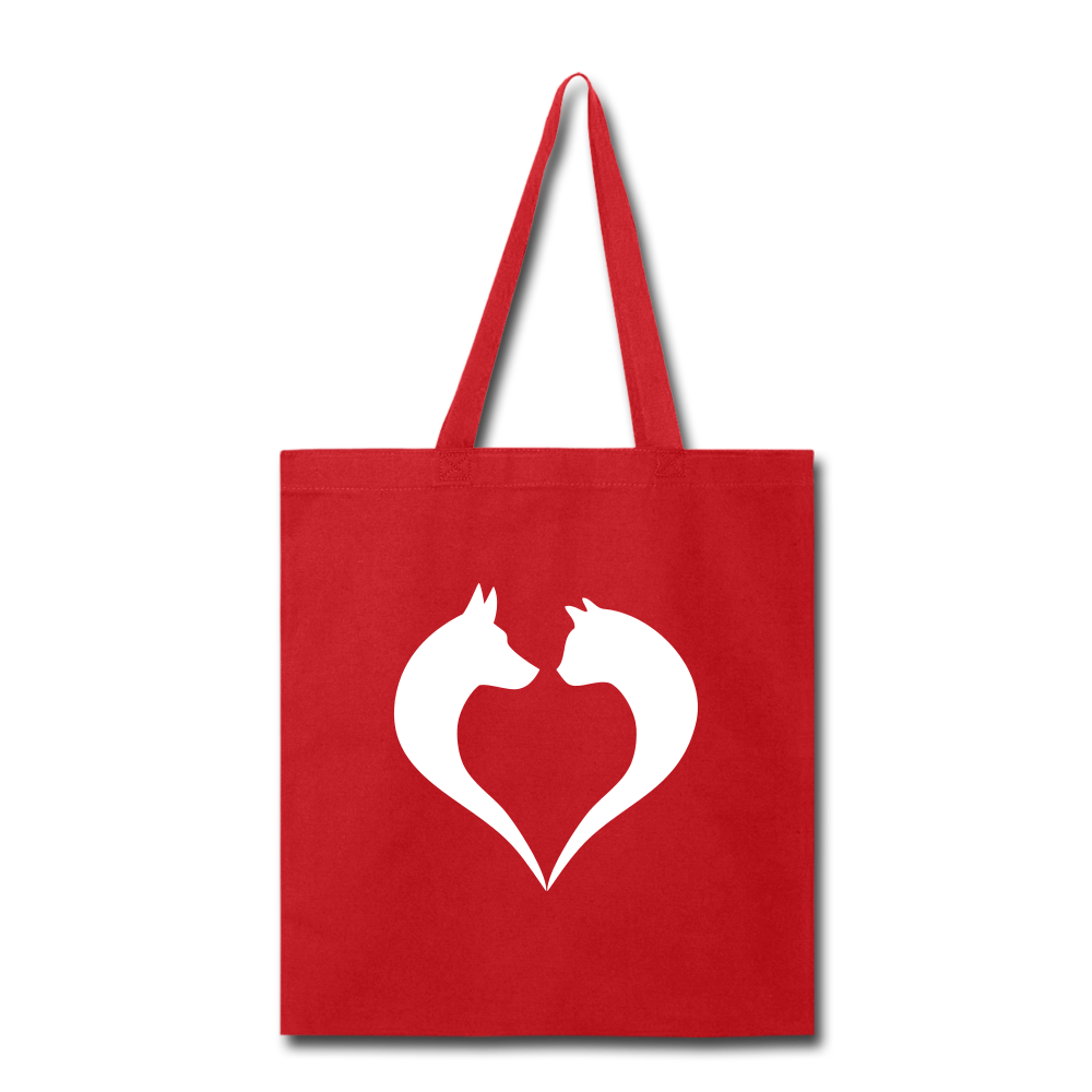 I love Dogs and Cats Tote Bag - red