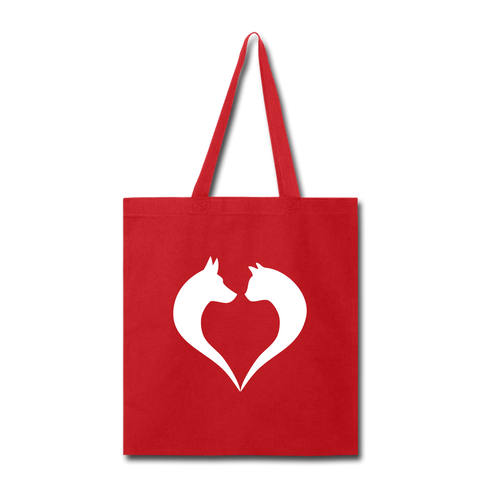 Image of I love Dogs and Cats Tote Bag - red