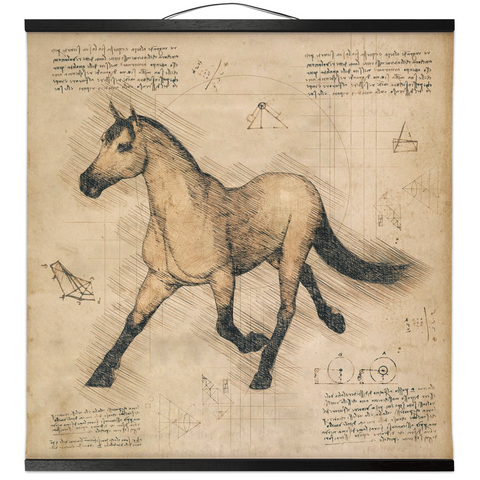 Image of Running Horse Drawing Hanging Canvas Prints