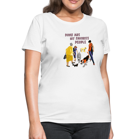 Image of Dogs are My favorite People Women's T-Shirt - white