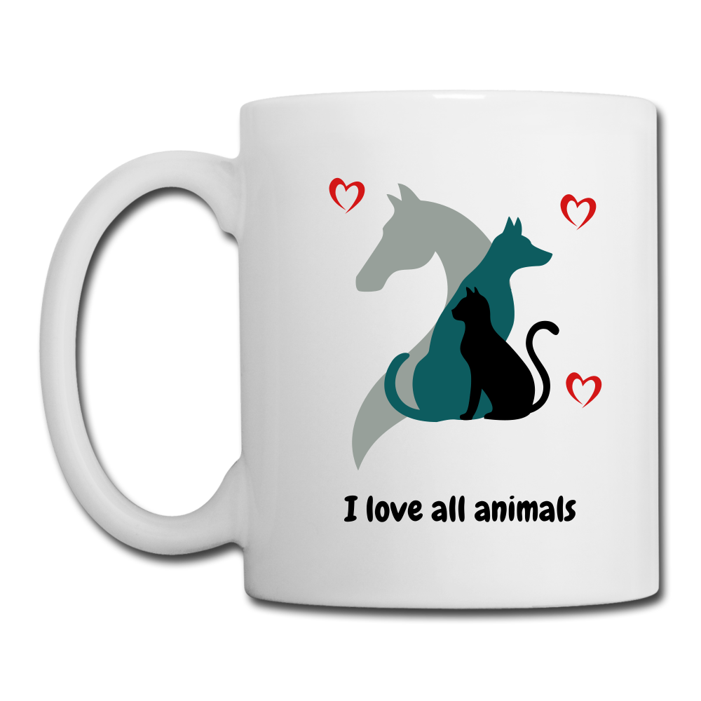 I love all animals Coffee/Tea Mug - white