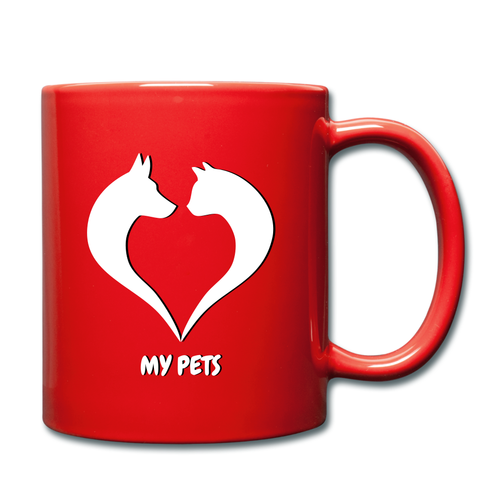 Love my pets Full Color Mug - red