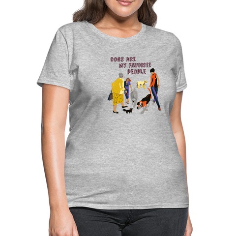 Image of Dogs are My favorite People Women's T-Shirt - heather gray