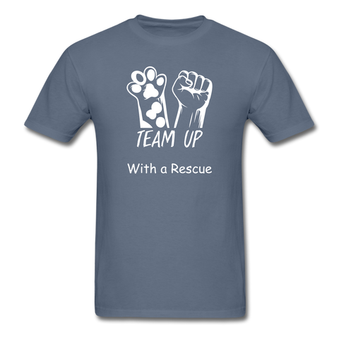 Image of Team Up with a Rescue Men's T-Shirt - denim