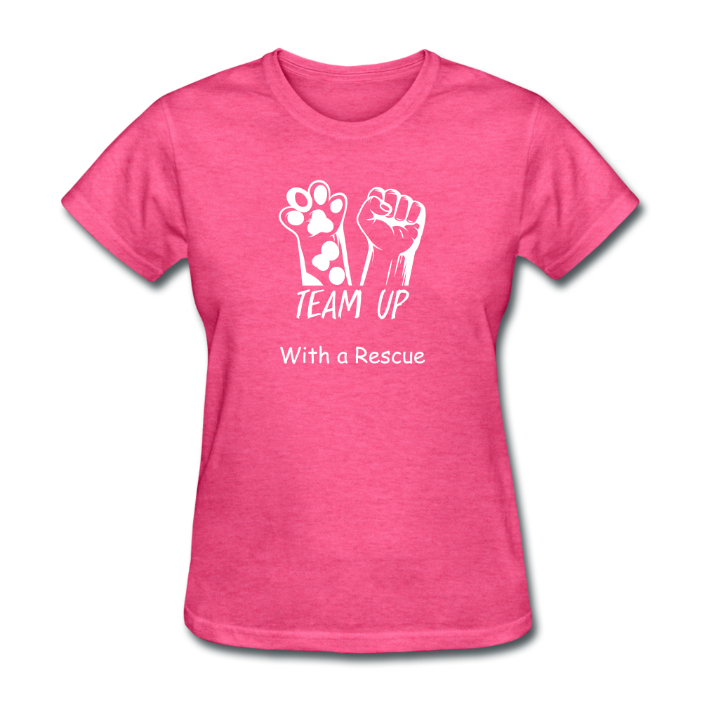 Team Up with a Rescue Women's T-Shirt - heather pink