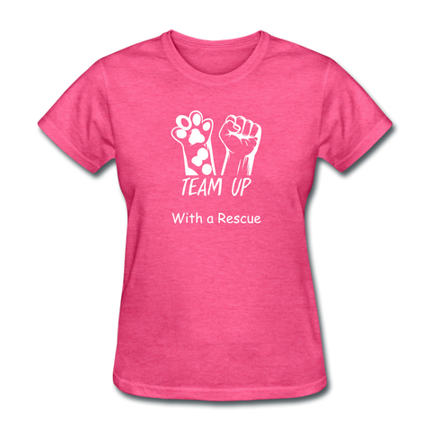 Team Up with a Rescue Women's T-Shirt - heather pink