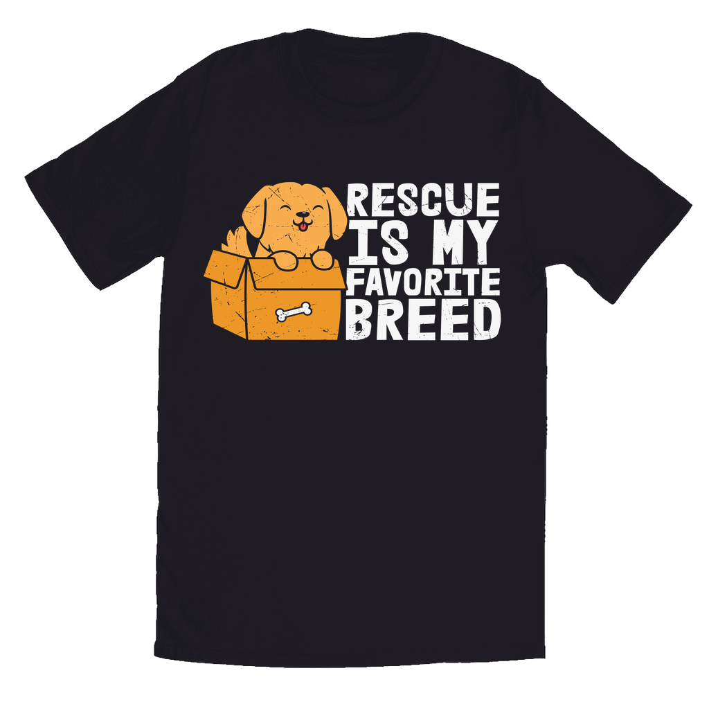 Black T-Shirt | Rescue Is My Favorite Breed