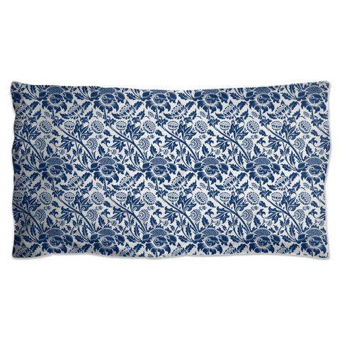 Image of Pillow Shams With Blue Floral Design