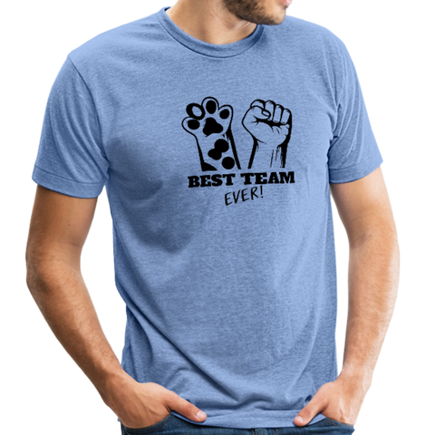 Image of Beast Feeding Ever Unisex Tri-Blend T-Shirt - heather Blue