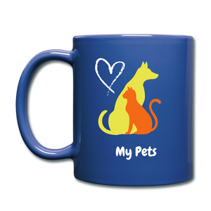 I love my pets Full Color Mug - royal blue