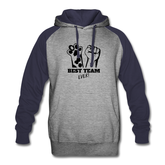 Best Team Ever Colorblock Hoodie - heather gray/navy