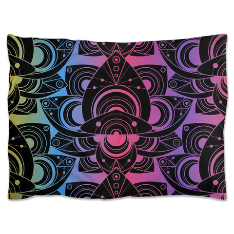 Image of Pillow Shams with Boho Lotus Pattern