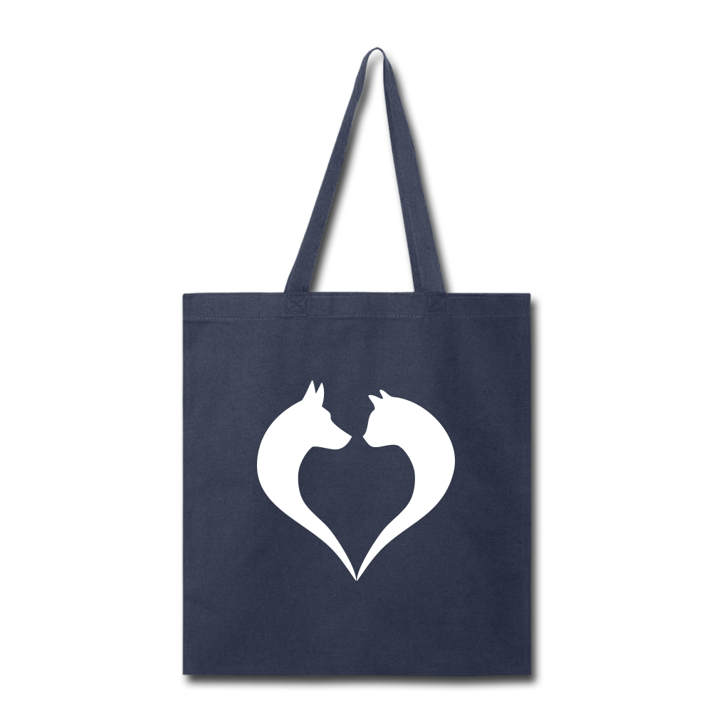 I love Dogs and Cats Tote Bag - navy