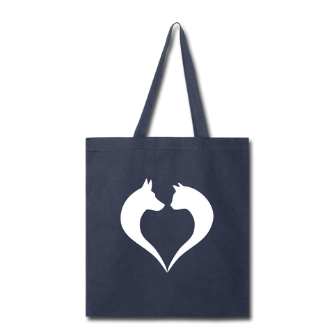 Image of I love Dogs and Cats Tote Bag - navy