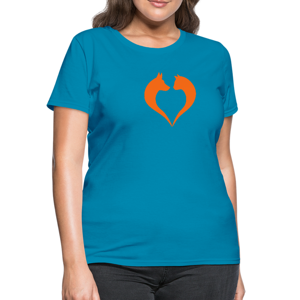 I love dogs and cats Women's T-Shirt - turquoise