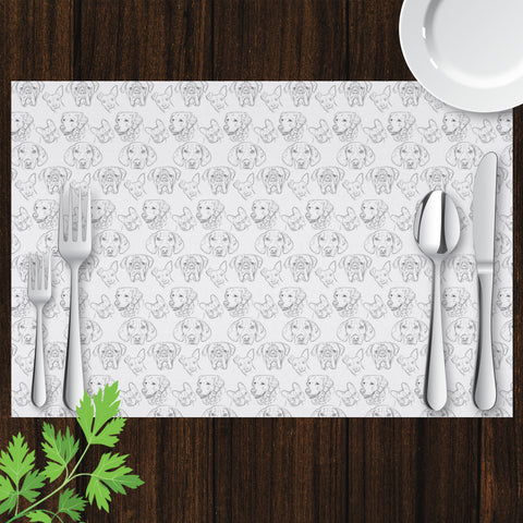 Image of Placemat with Dog Drawing Design