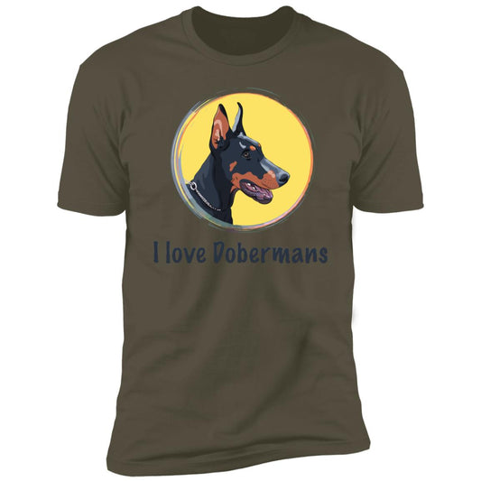 Premium Short Sleeve Tee with Doberman Breed Design