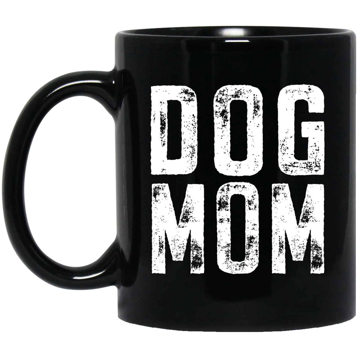 Dog Mom oz. Black Mug