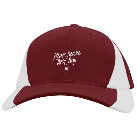 Image of Please Rescue Don't Buy - Sport-Tek Mid-Profile Colorblock Hat