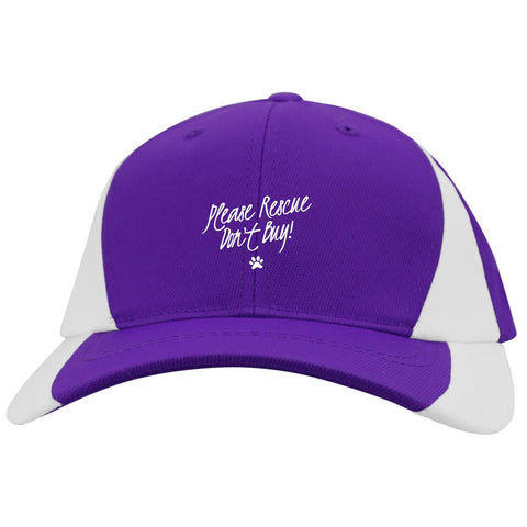 Image of Please Rescue Don't Buy - Sport-Tek Mid-Profile Colorblock Hat