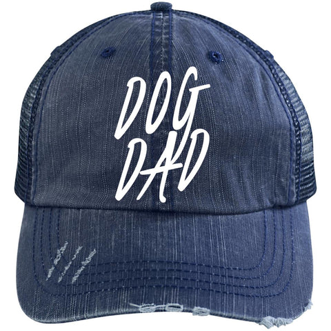 Image of Dog Dad Cap - Distressed Unstructured Trucker Cap