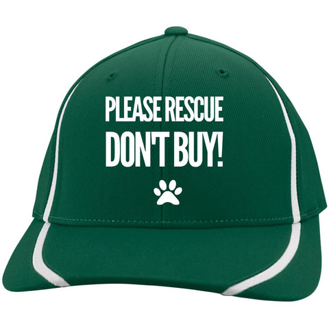 Image of Please Rescue Don't Buy -  Sport-Tek Flexfit Colorblock Cap