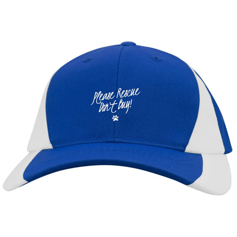 Image of Please Rescue Don't Buy - Sport-Tek Mid-Profile Colorblock Hat