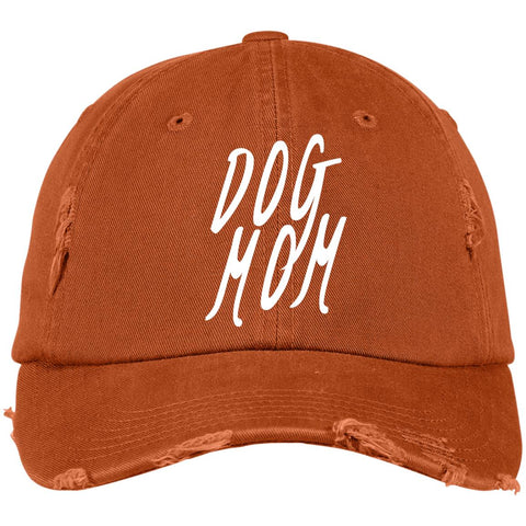 Dog Mom Cap  District Distressed Cap, 100% Cotton. Available in 10 Different colors