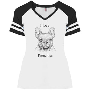I love Frenchies Ladies' V-Neck T-Shirt