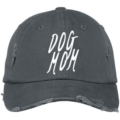 Image of Dog Mom Cap  District Distressed Cap, 100% Cotton. Available in 10 Different colors