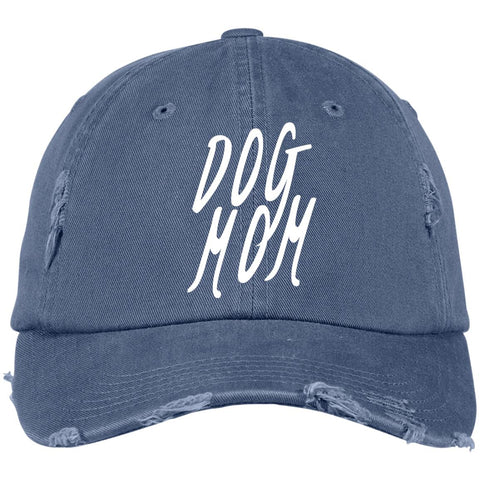 Image of Dog Mom Cap  District Distressed Cap, 100% Cotton. Available in 10 Different colors