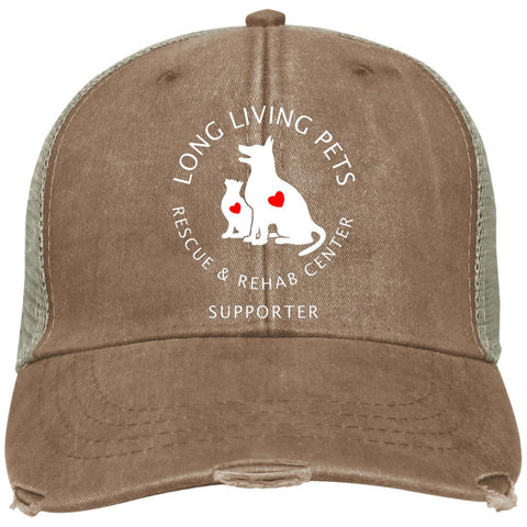 Image of Long Living Pets Rescue and Rehab Center Distressed Adams Ollie Cap - Supporter