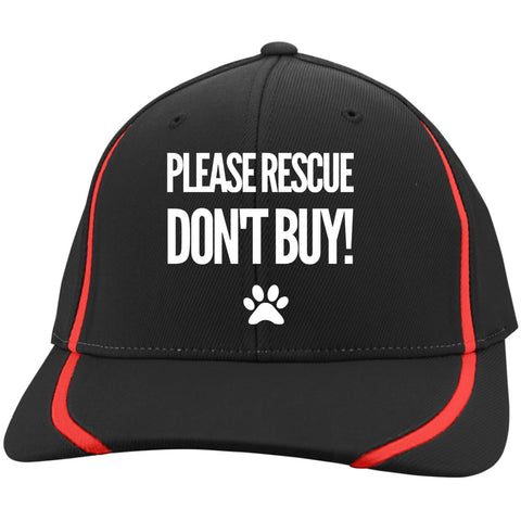 Image of Please Rescue Don't Buy -  Sport-Tek Flexfit Colorblock Cap