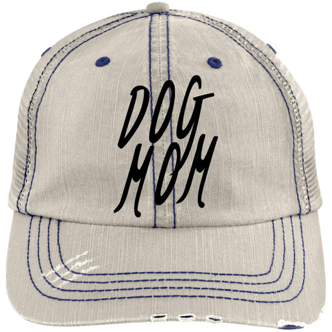 Image of Dog Mom Distressed Unstructured Trucker Cap