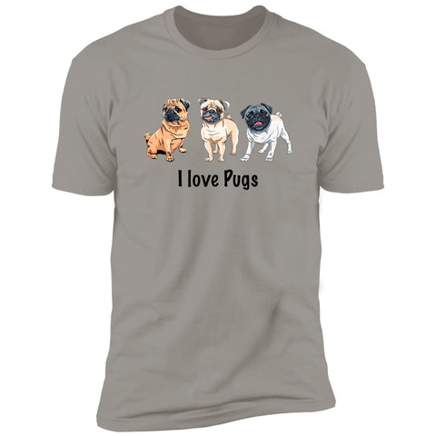 Image of Premium Short Sleeve Tee | "I love Pugs"